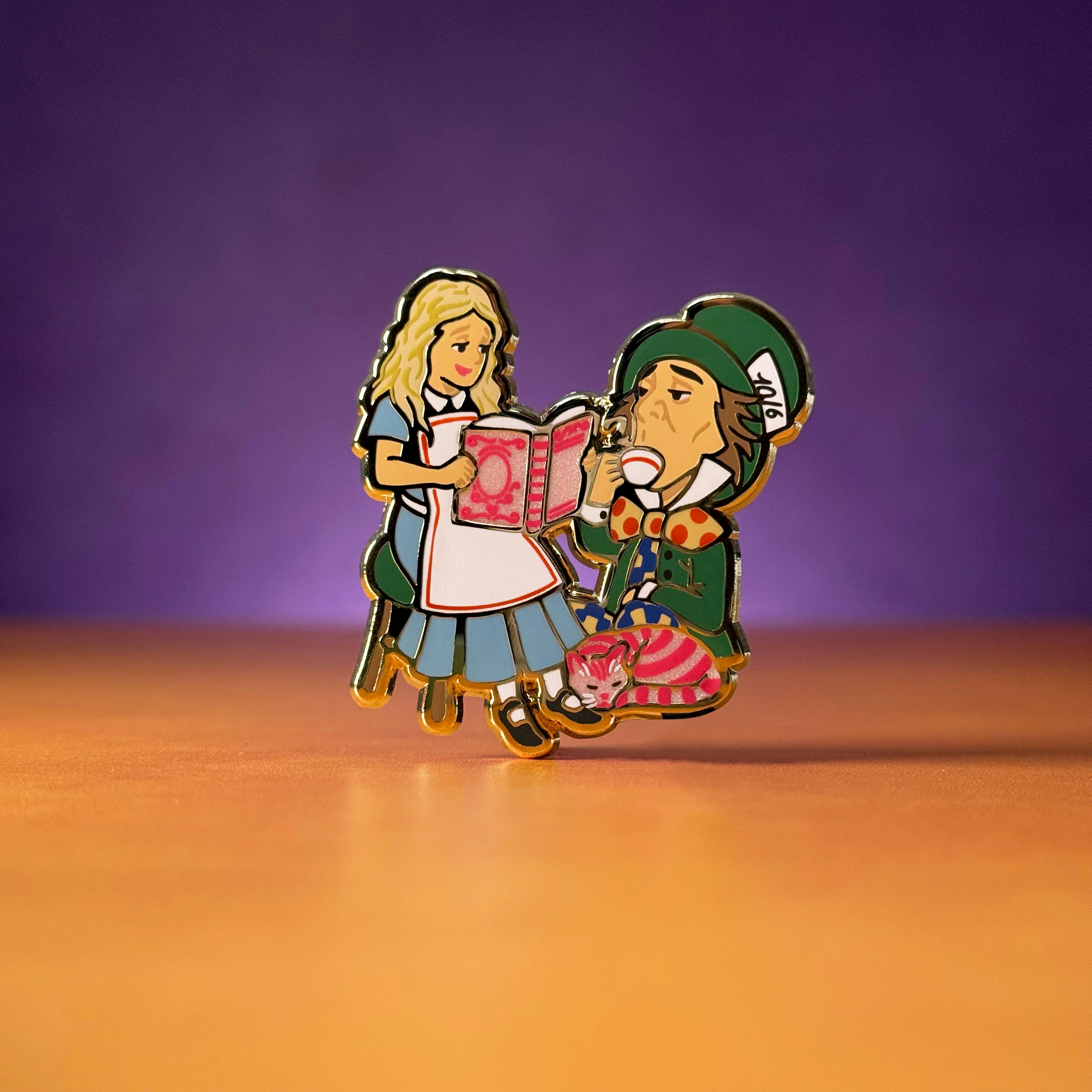 Alice & Hatter Reading Pin