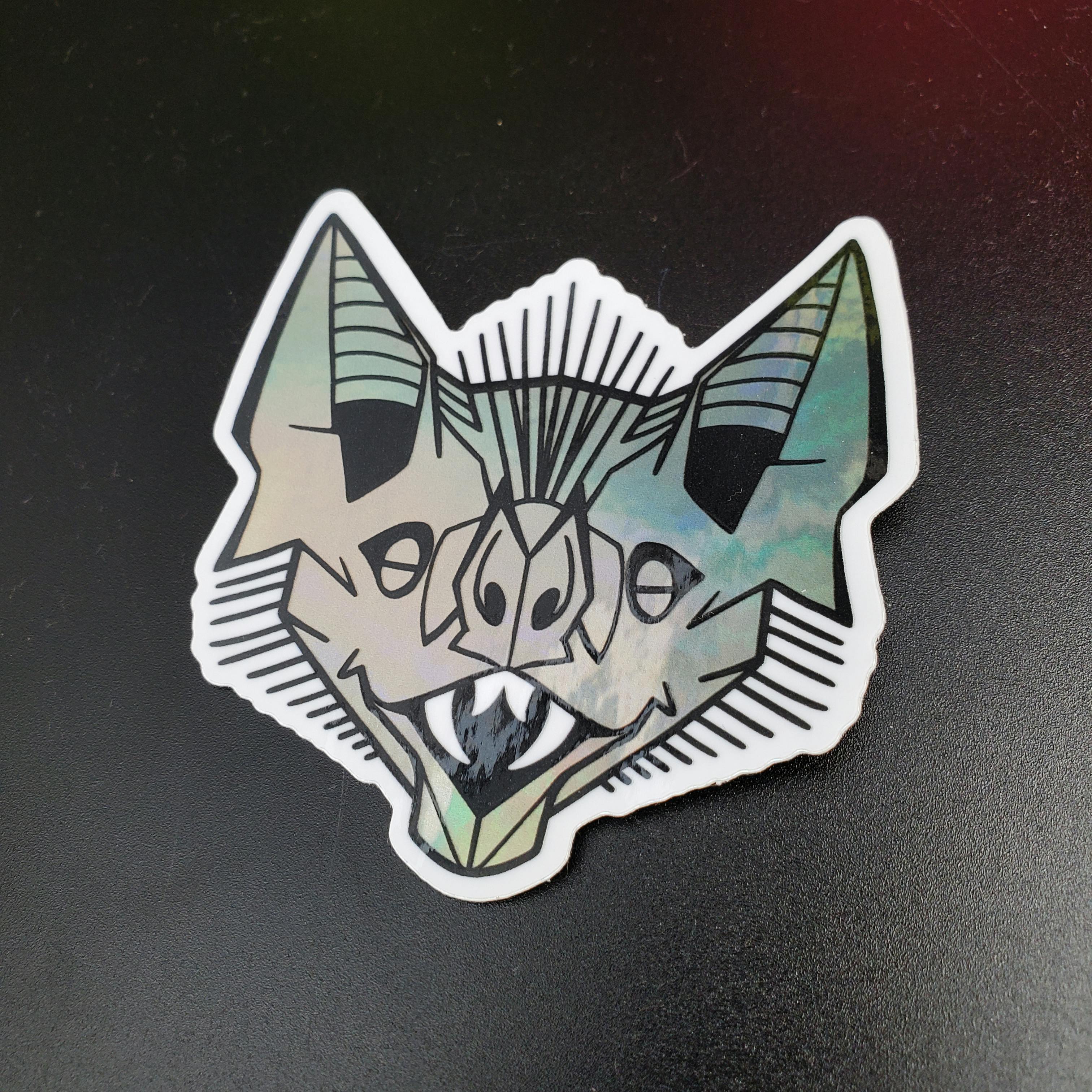  Holographic vampire bat sticker