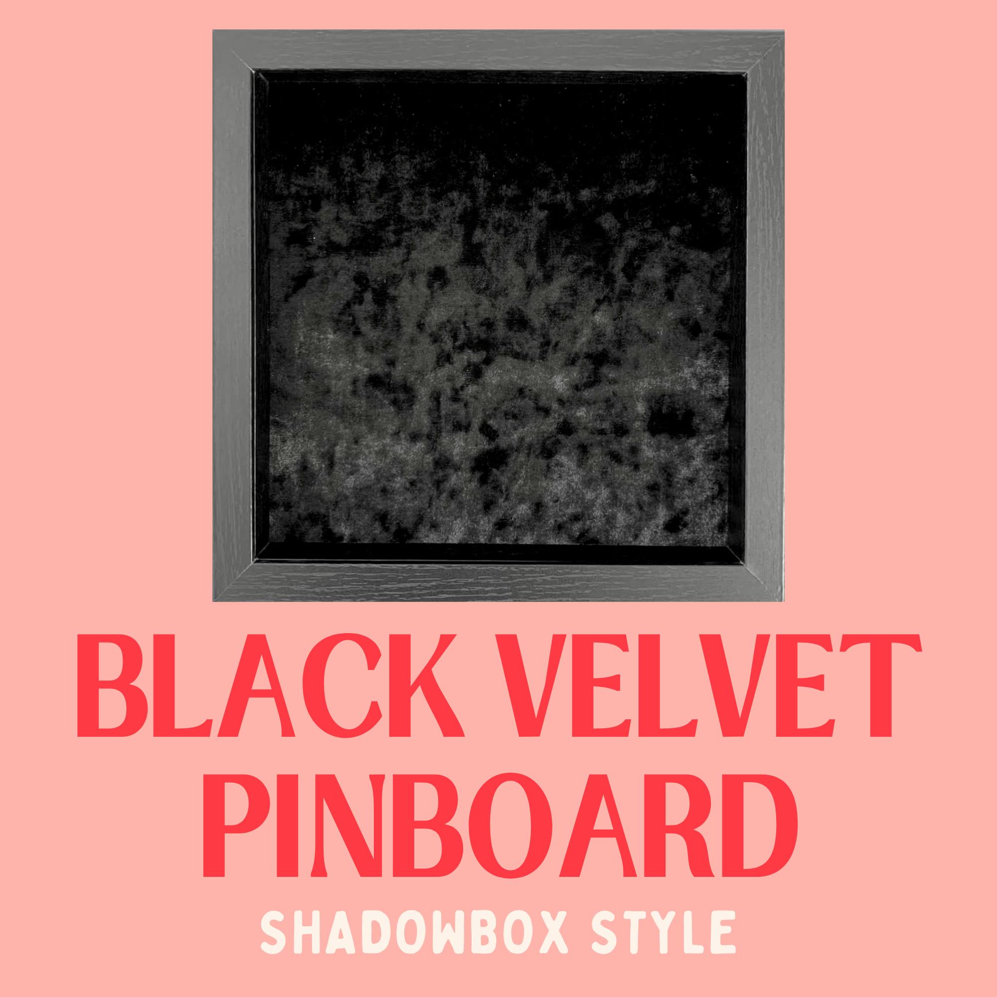 PINBOARD- Black Velvet Shadowbox style