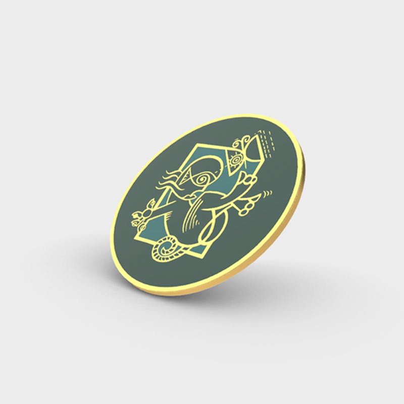 🎖️ Child with a pig's tail Luxury Pin -Green 🟢-
