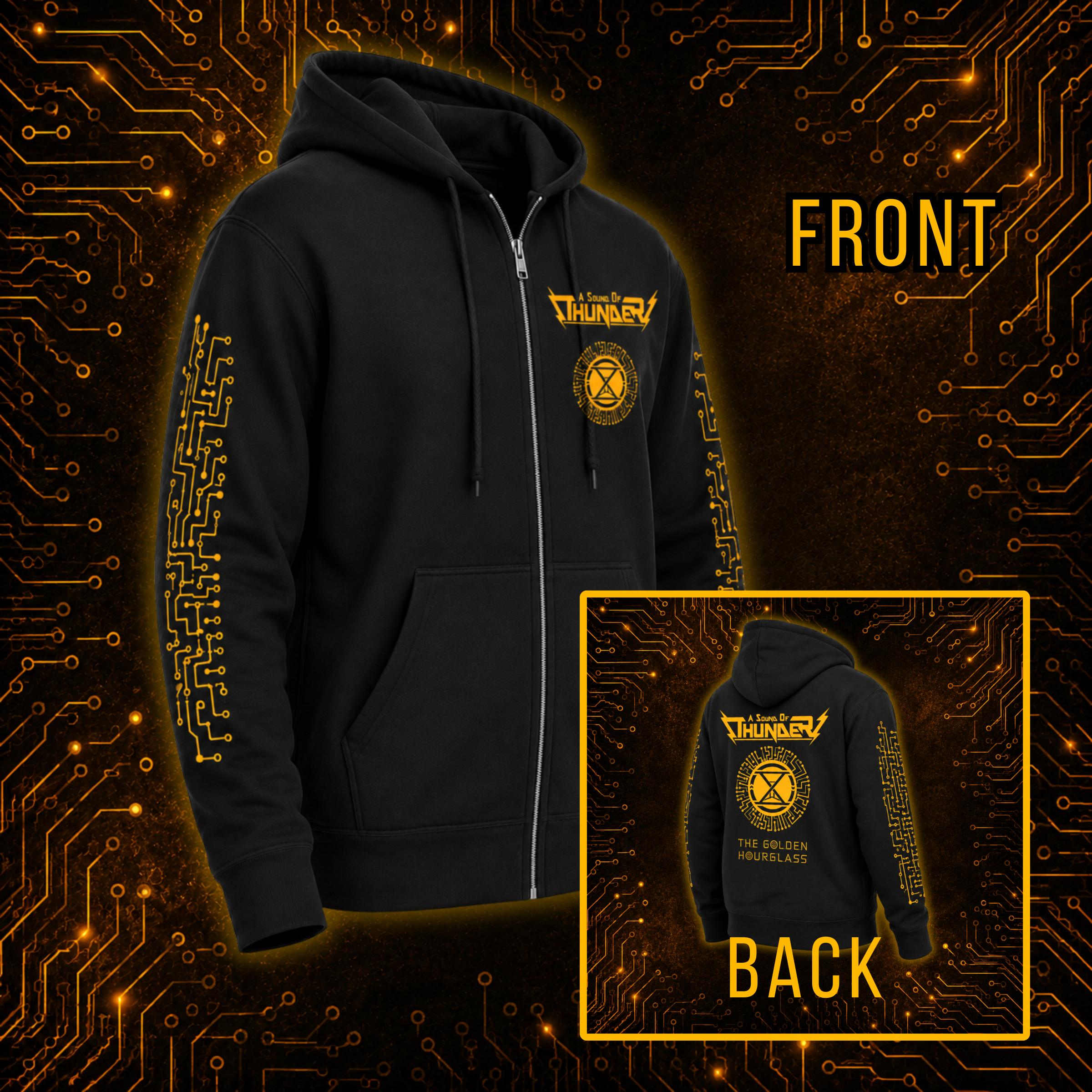 The Golden Hourglass Hoodie (Choose Zipper or Pullover)
