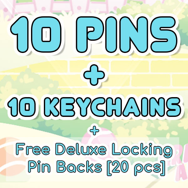 All In Enamel Collector Set: 10 Enamel Keychains + 10 Enamel Pins + Free Deluxe Locking Pin Backs [20 pcs]