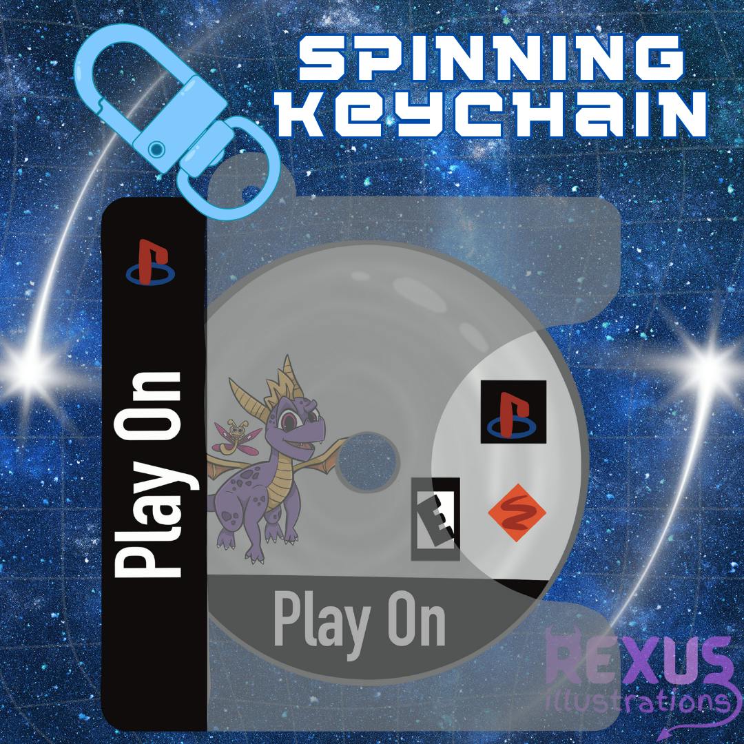 Spyro 2.5"x2.3" Spinning Acrylic Keychain