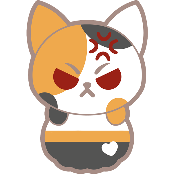Angry Calico Cat 3 inch Sticker