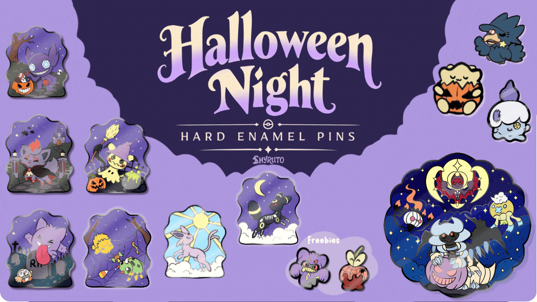 Pokemon "Halloween Night" Enamel Pins