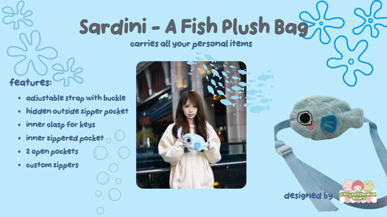 Sardini - A Fish Plush Bag