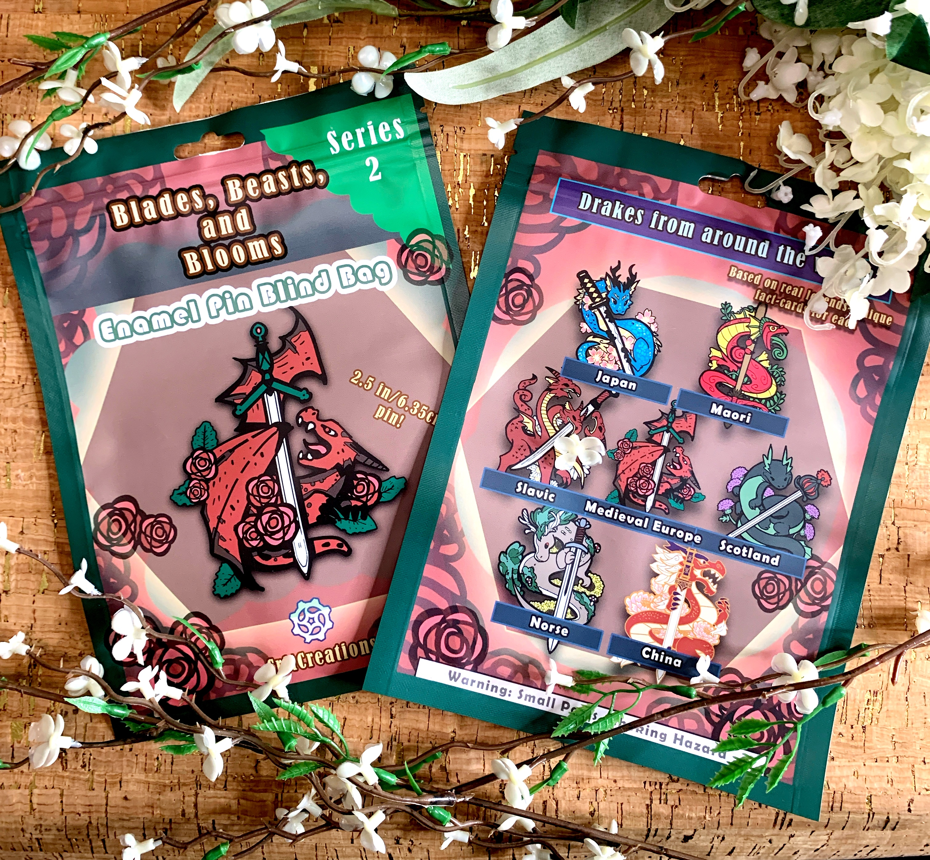 Blades, Beasts, and Blooms 2.5in Enamel Pin Series 2 Blind bag 