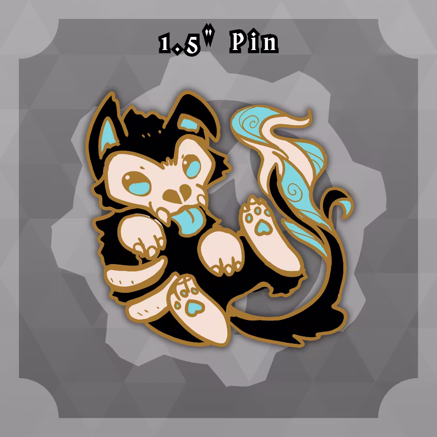 Dungeon Familiars: 1.5in Hellpup Souldire Pin