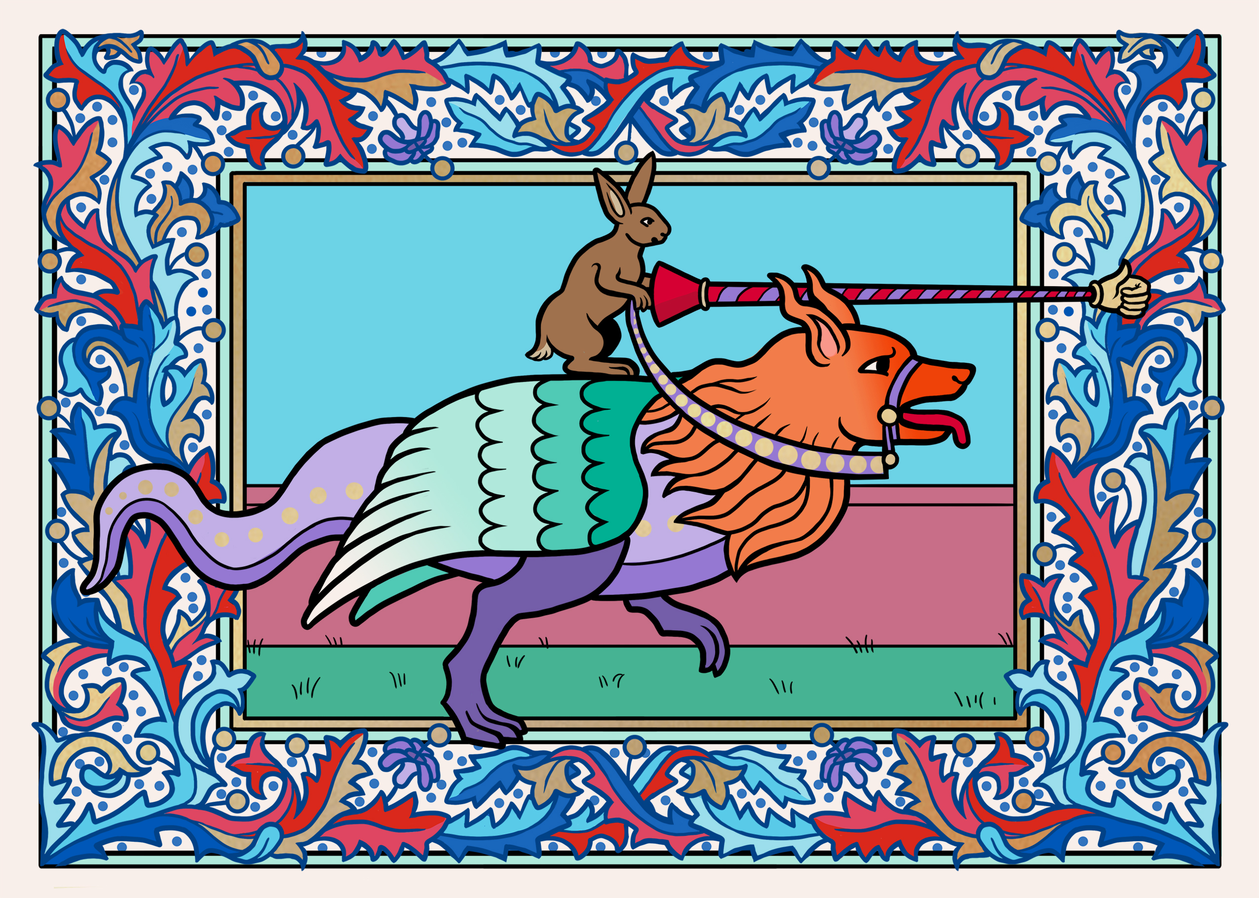 Jousting postcard