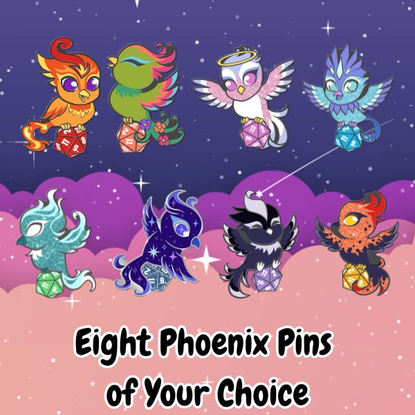 Adopt Eight Phoenixes - 8 Enamel Pins