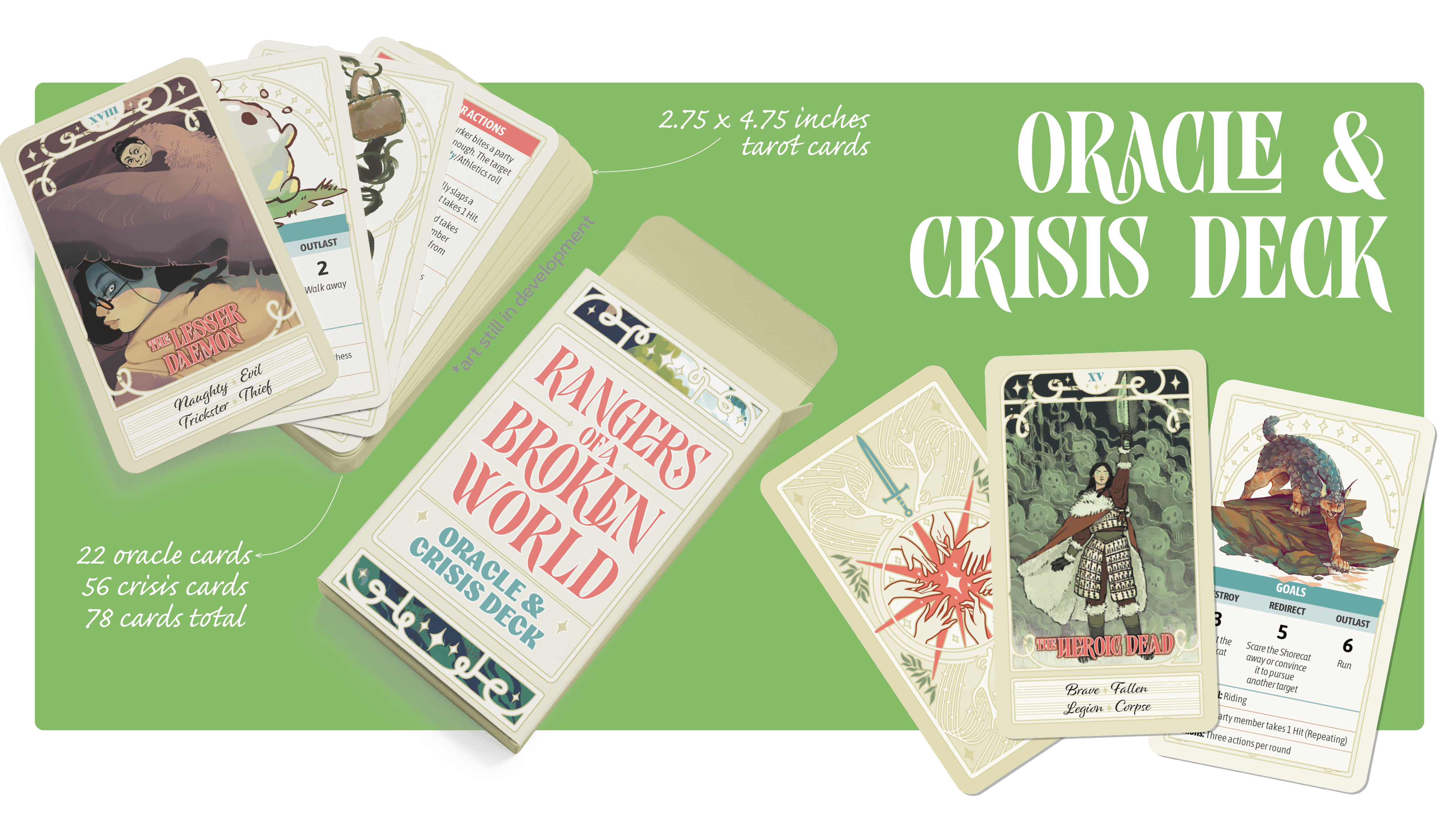 Image of the Oracle and Crisis Deck featuring the tuck box and a few cards from the inside