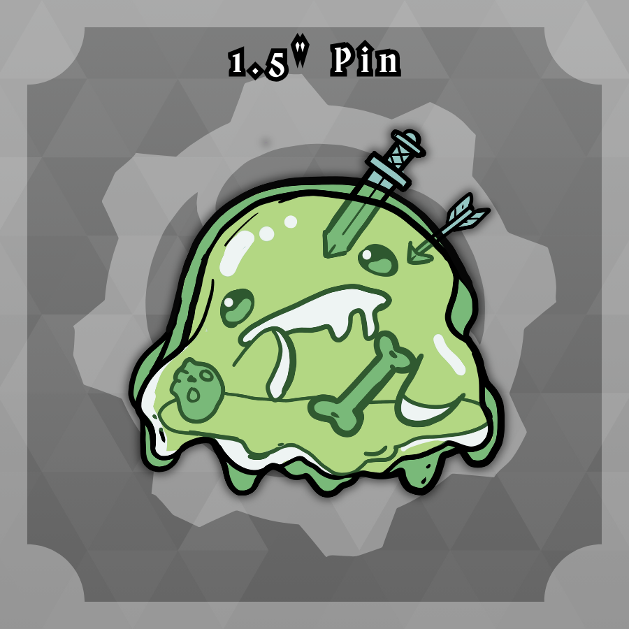 Dungeon Familiars: 1.5in Savourslime Green Apple Pin