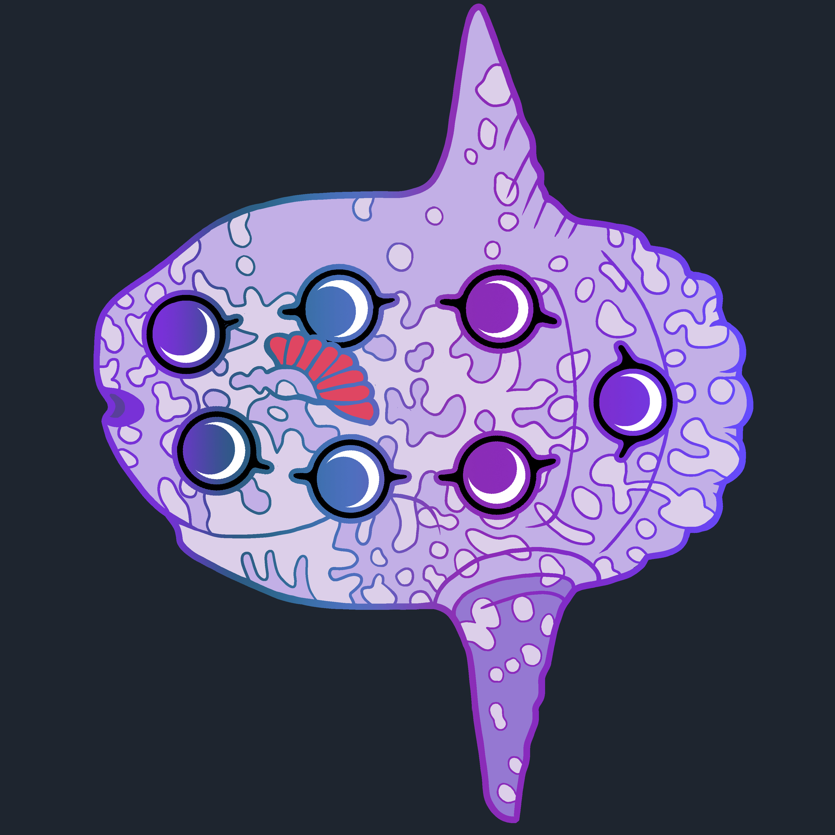 Sunfish pin - rainbow