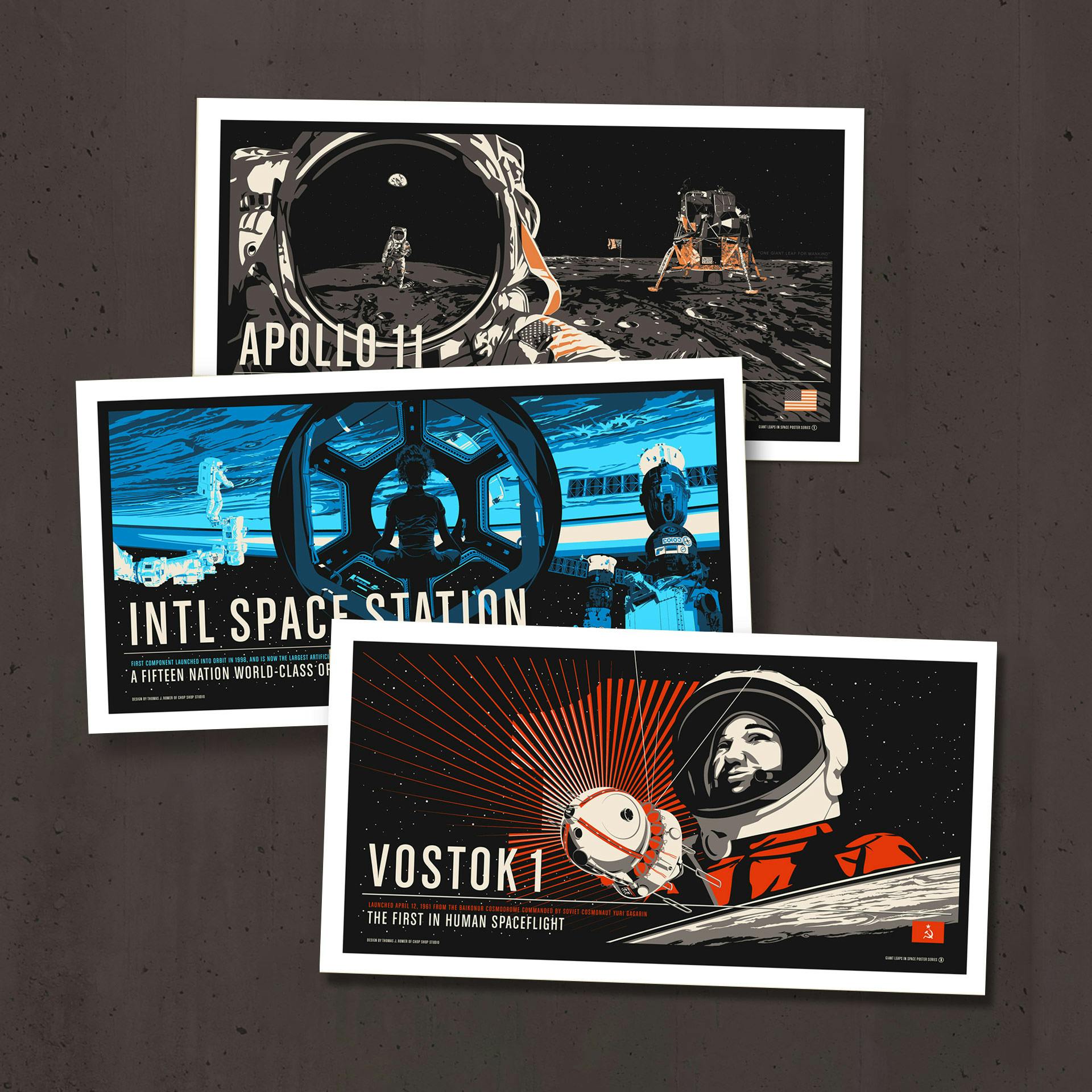 Three Giant Leaps in Space Giclée Prints