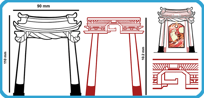 The shrine and how the pin will be displayed
