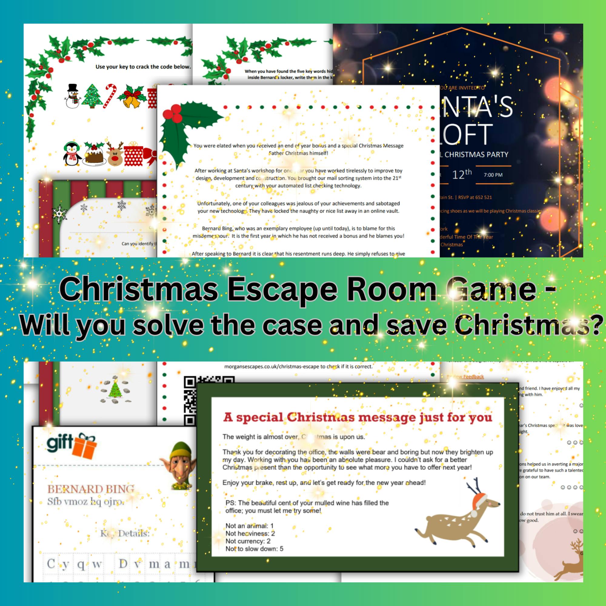 Christmas Escape Room Game - Play-at-home puzzling mystery!