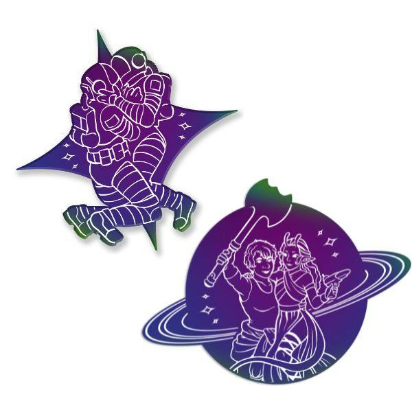 Lesbians in Space Vol 1&2 enamel pins