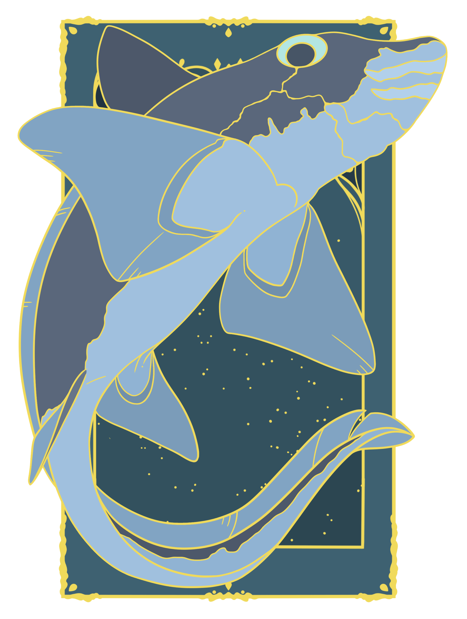 Ghost Shark Tarot Pin	