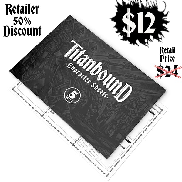 Pre-Filled Rip-away 5th Level Character Sheets - RETAILER