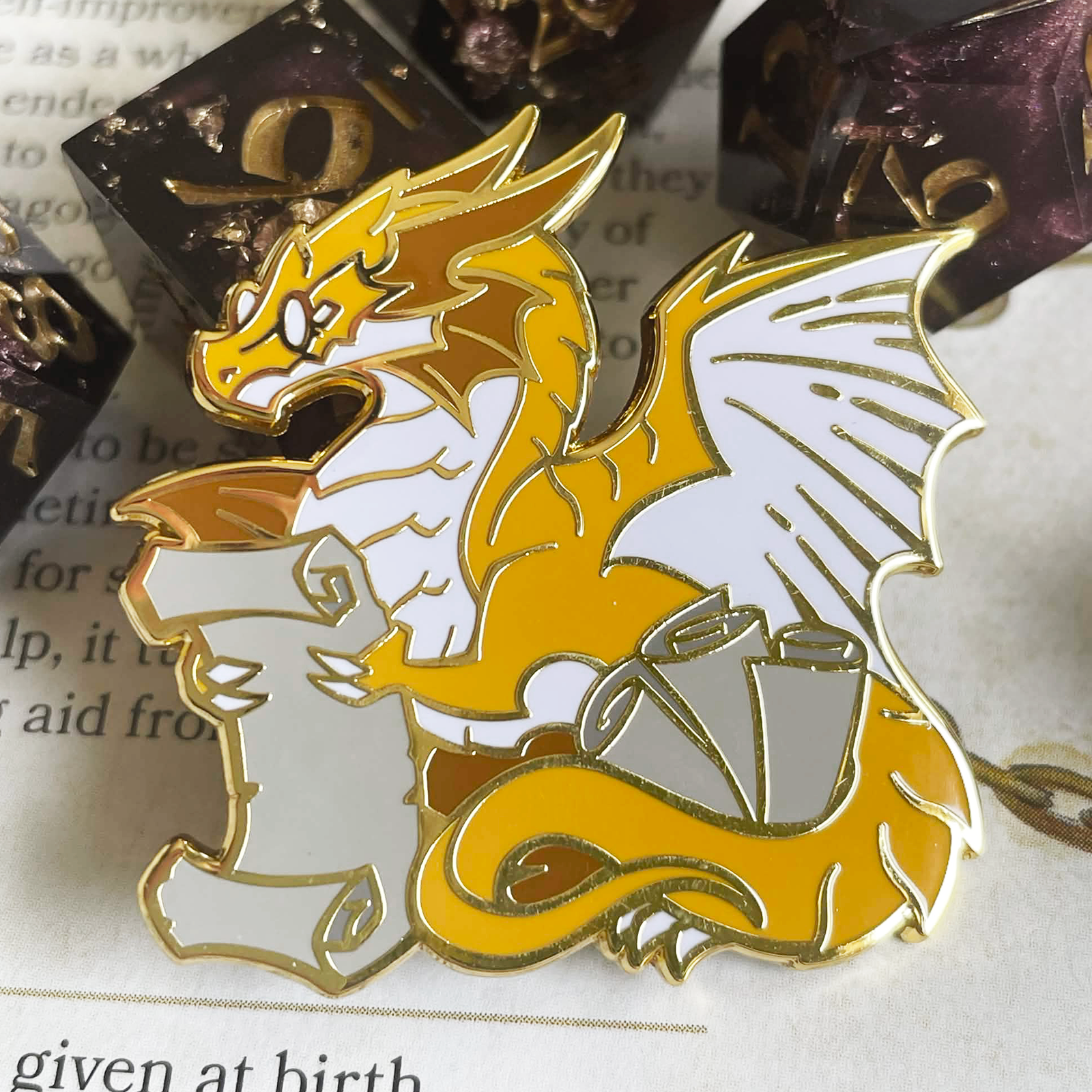 Electrum Dragon Enamel Pin