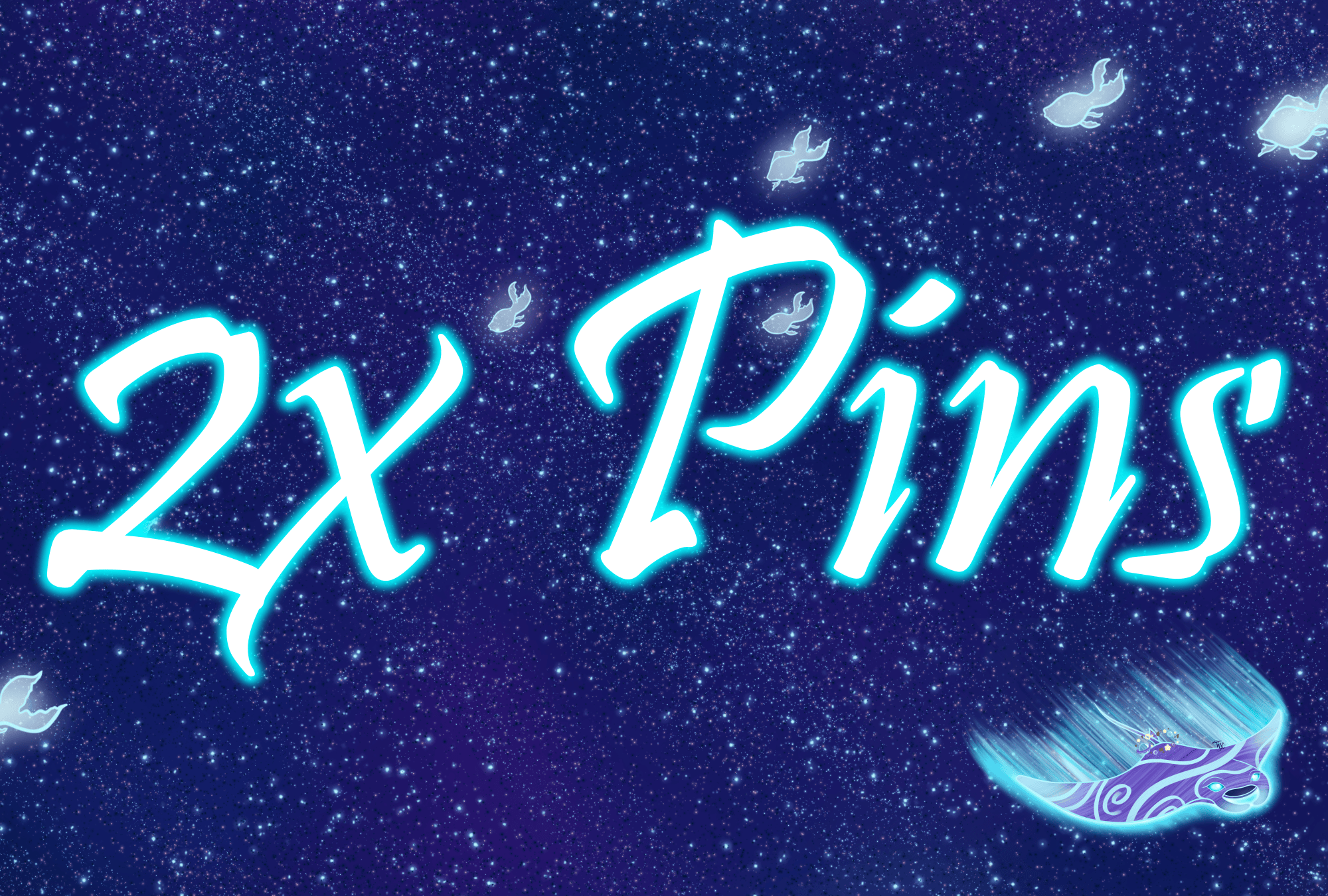 Pin : 2x Enamel Pins (Over 2cm)