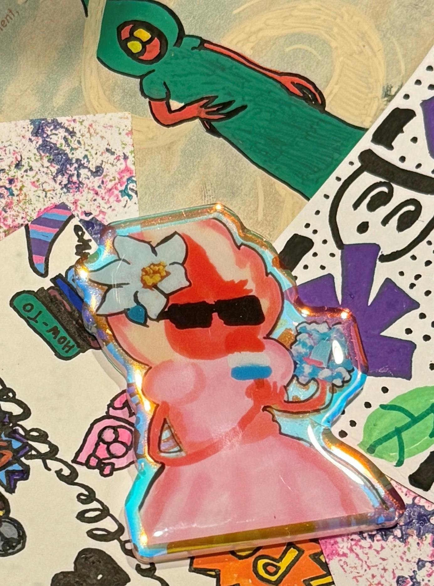 Summertime Girlie Acrylic Pin