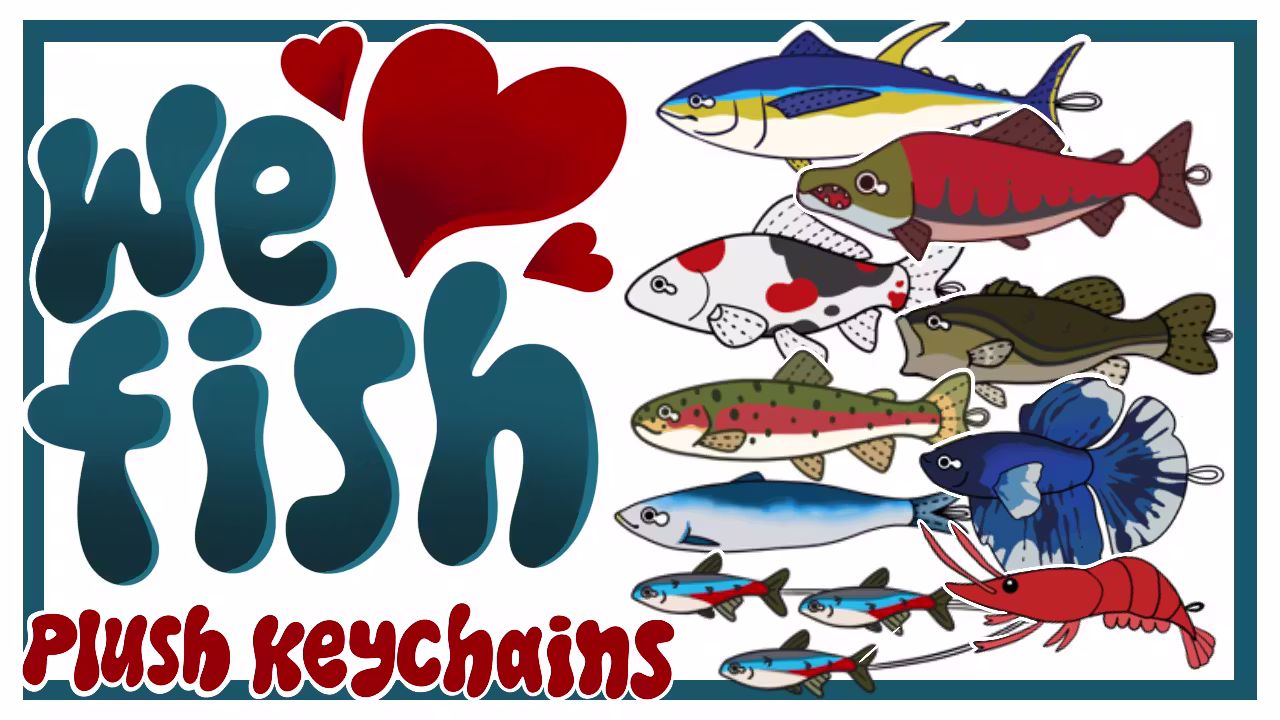 We Love Fish - Plush fish keychains