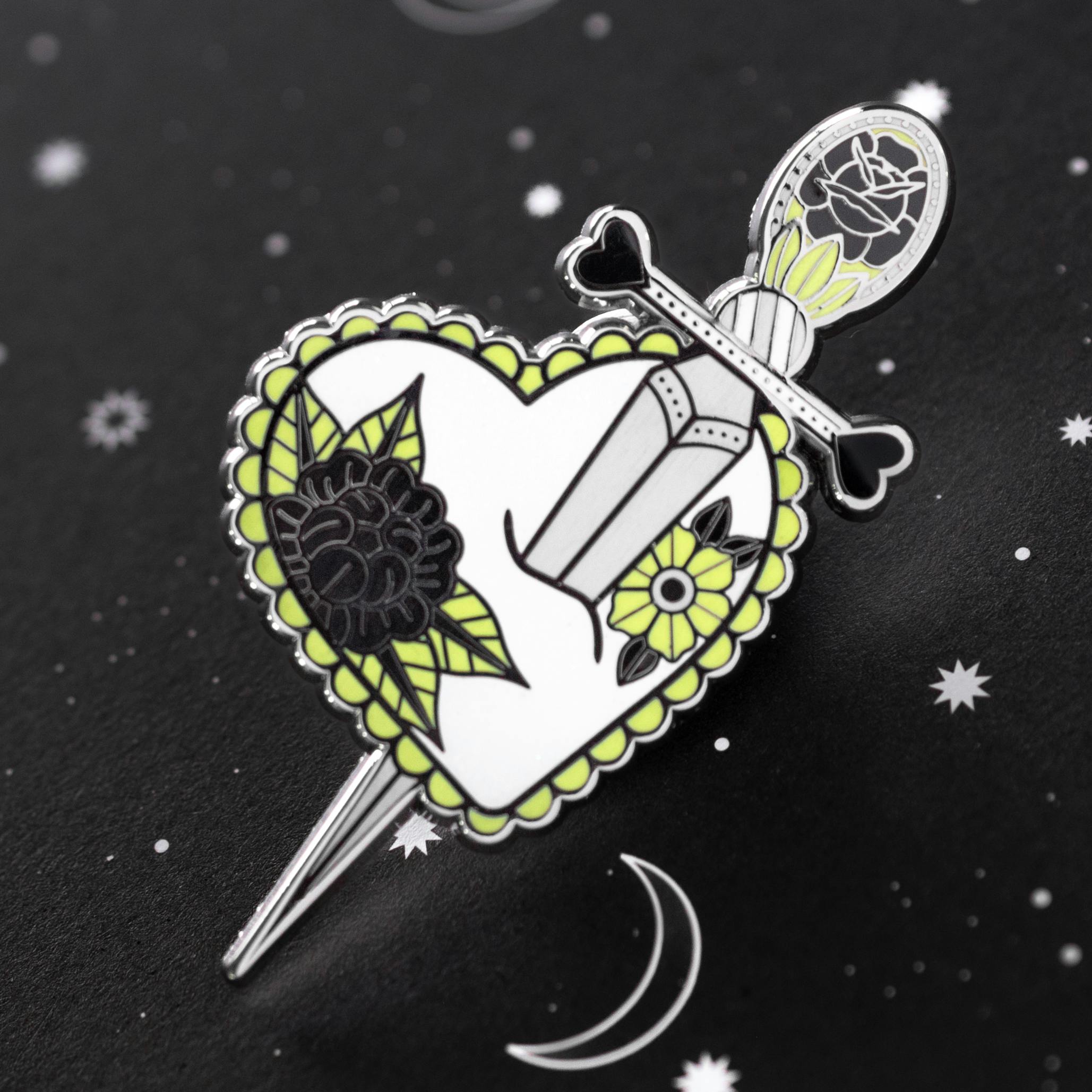 Heart and Dagger Pin - Agender