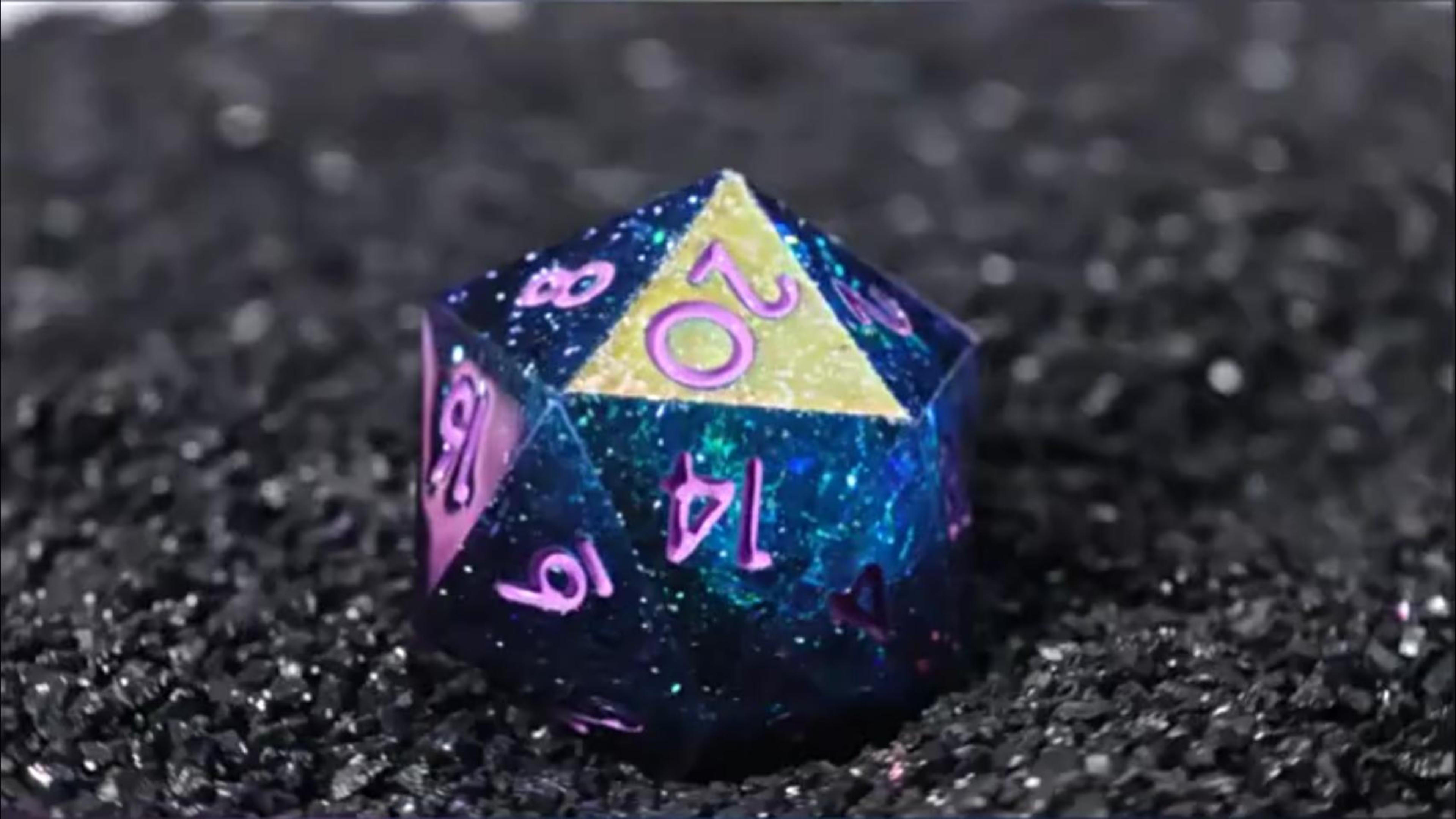 Doloir's Astral Veil Dice: Magical Skies Captured in Resin