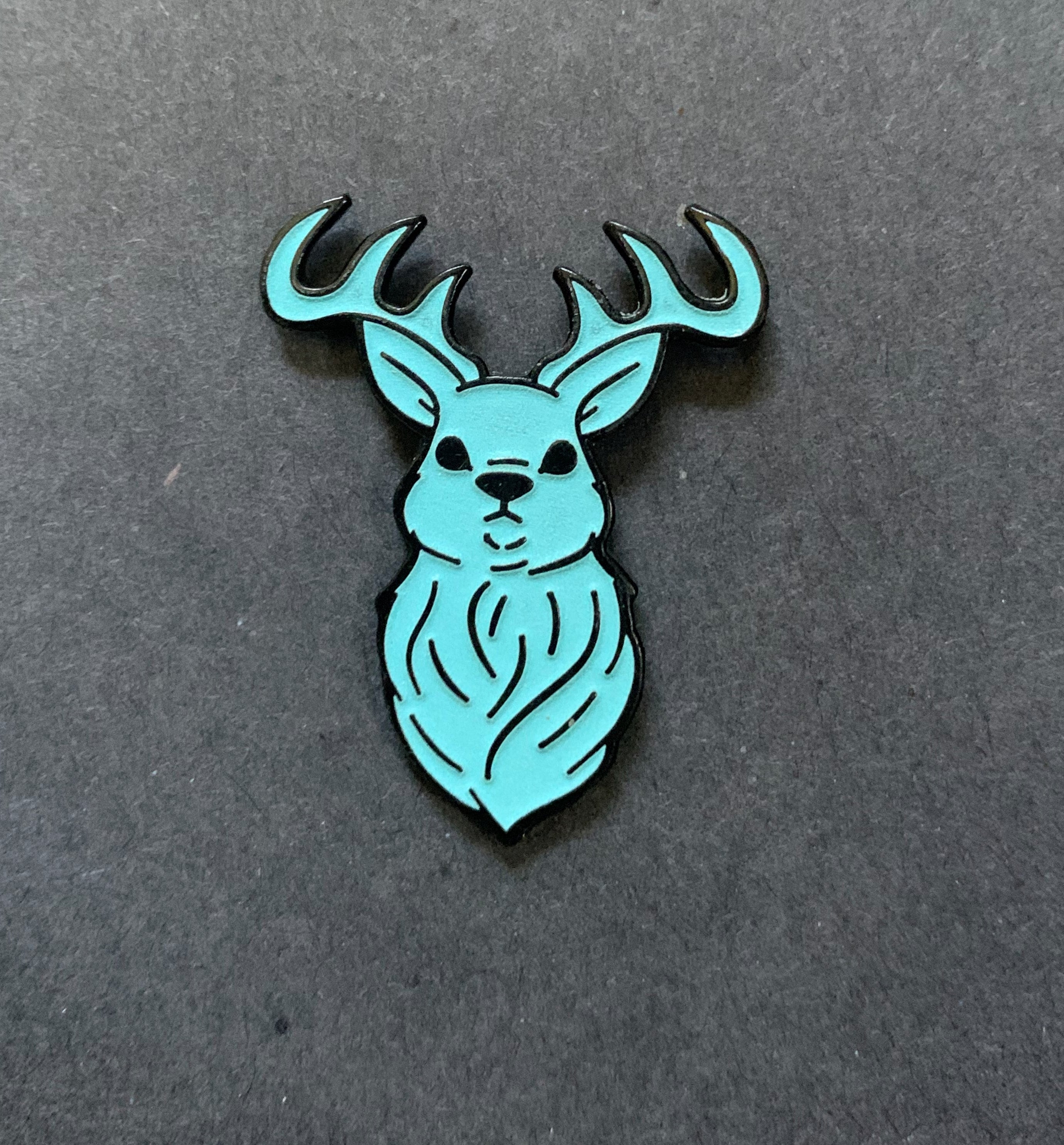 Glow-in-the-dark cryptid ghost deer soft enamel pin