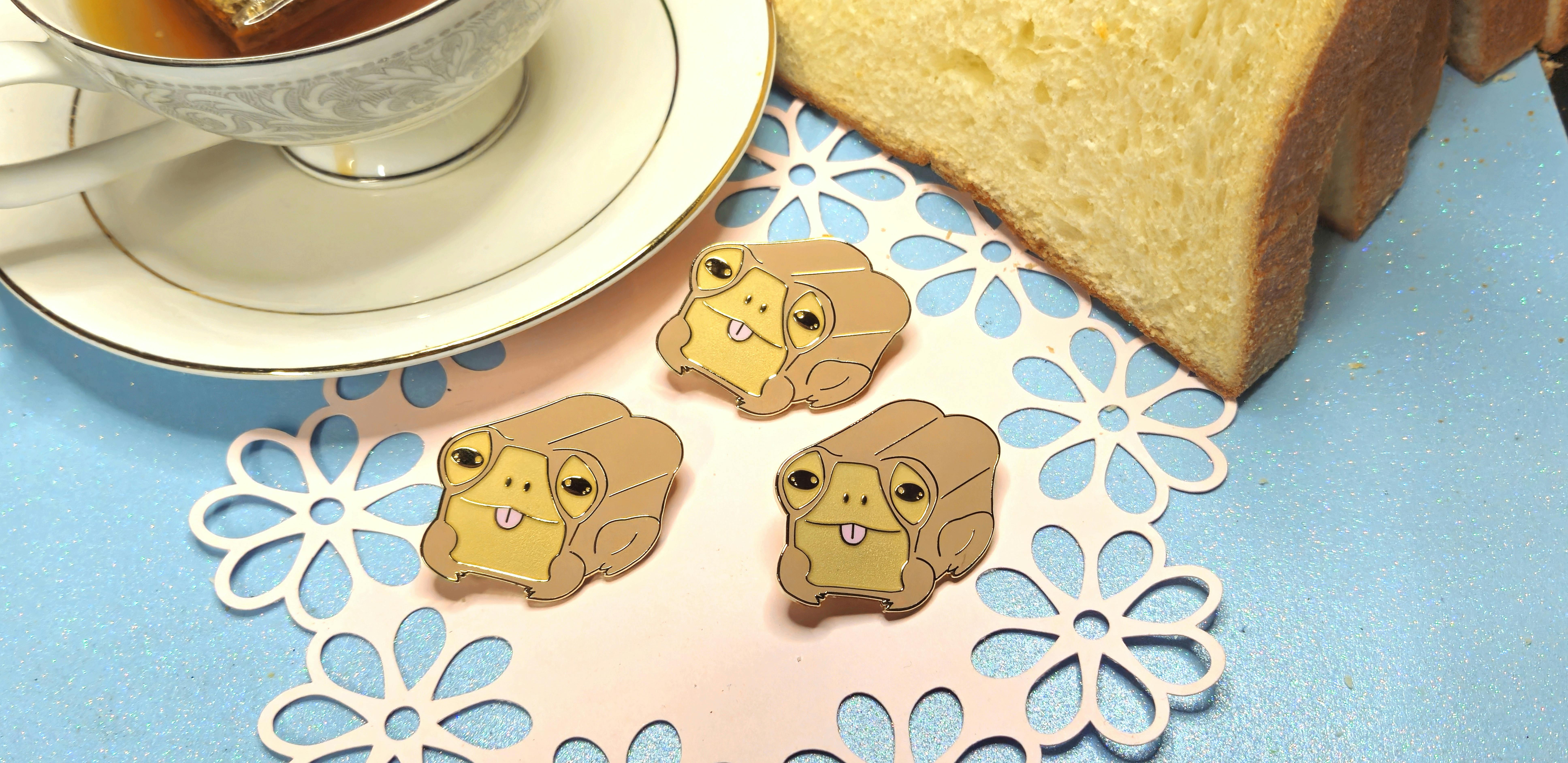 Milk Bread Frog Enamel Pin