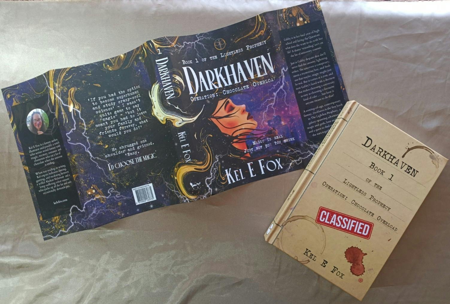 dust jacket and case cover of Darkhaven OCO