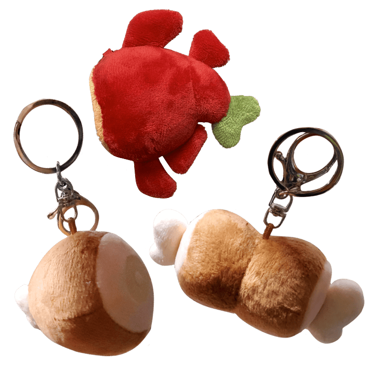 3 Plush Keychains