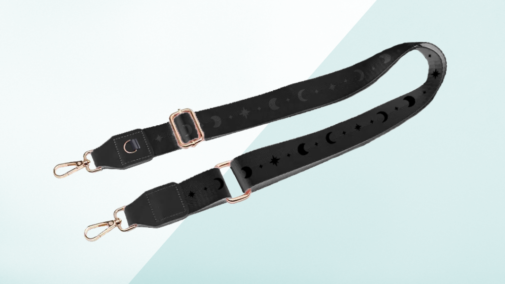 Moonphase Crossbody Strap - Black, Gold Hardware