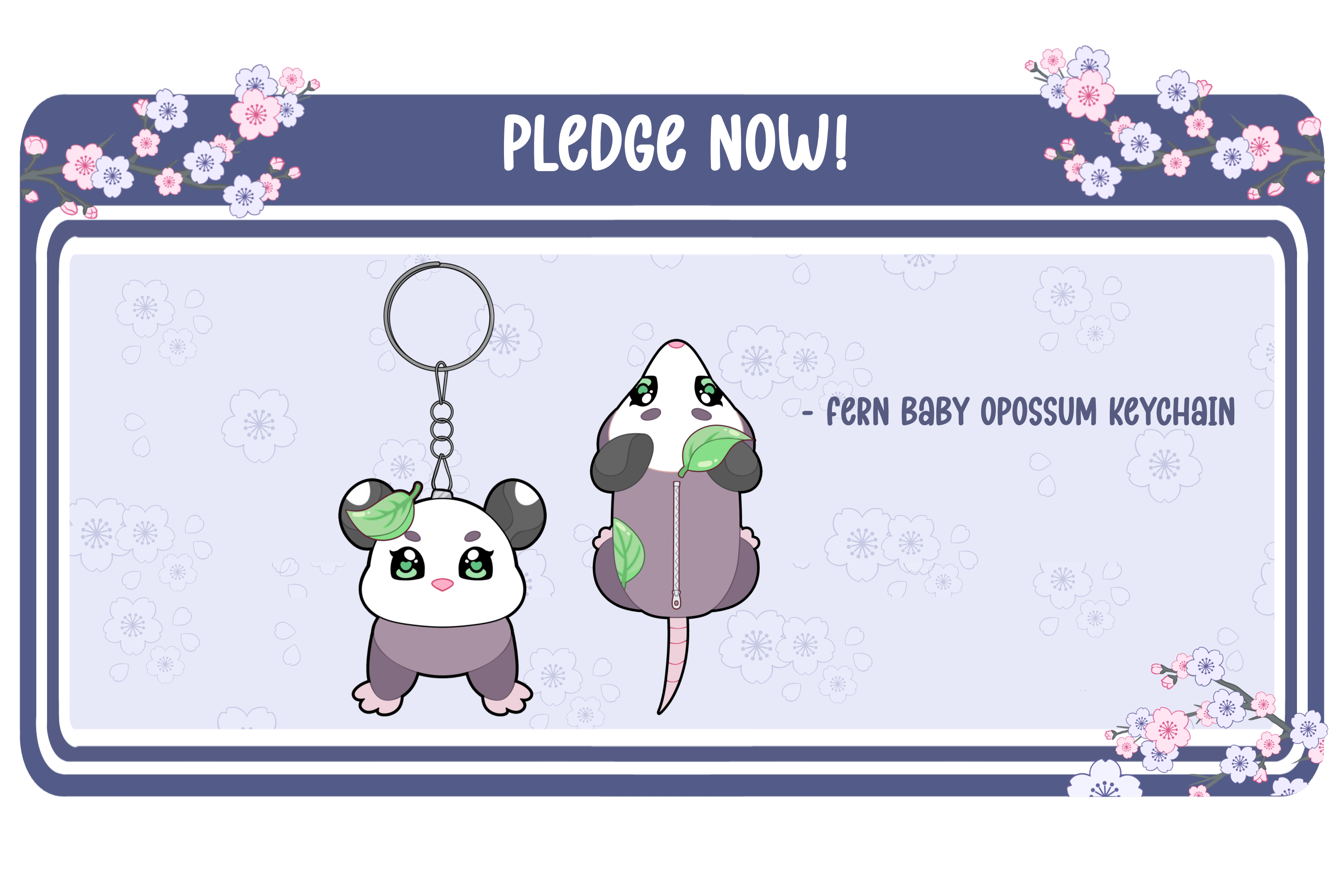 🐾Opossum Baby Keychain: Fern