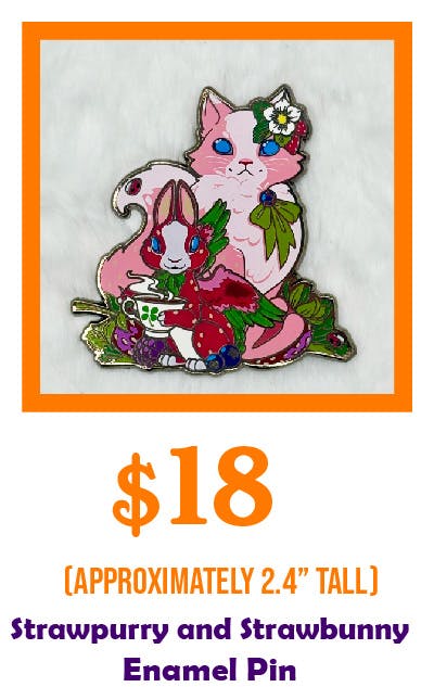 Strawpurry & Strawbunny Enamel Pin