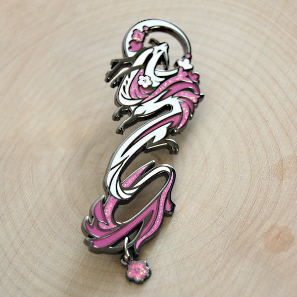 Sakura Moon Dragon Pin
