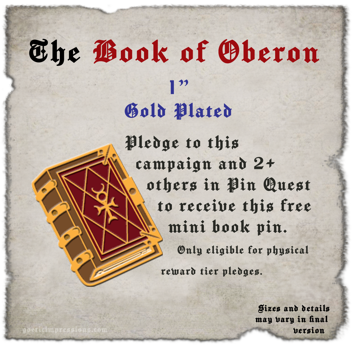  Book of Oberion enamel pin design 