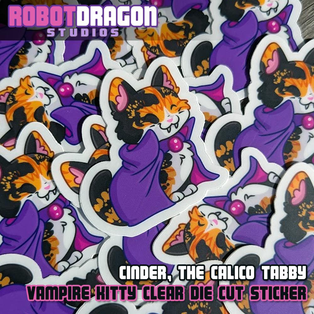 Cinder Vampire Kitty Sticker