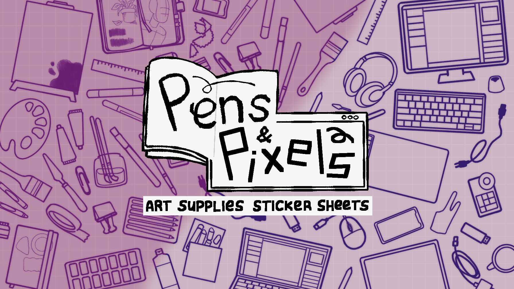 Pens & Pixels — Art Supplies Sticker Sheets