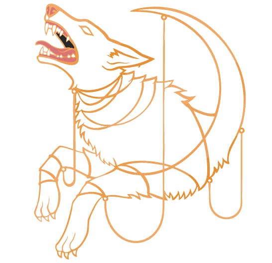 Fenrir's Shackles- White Deluxe Chained 2" pin