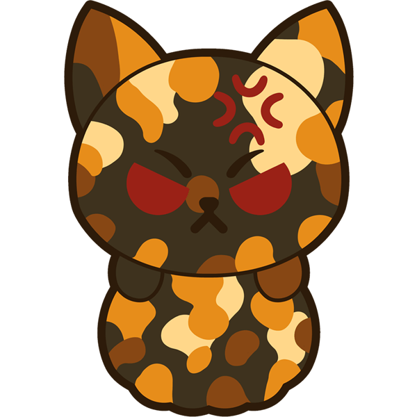 Angry Tortie Cat 3 inch Sticker