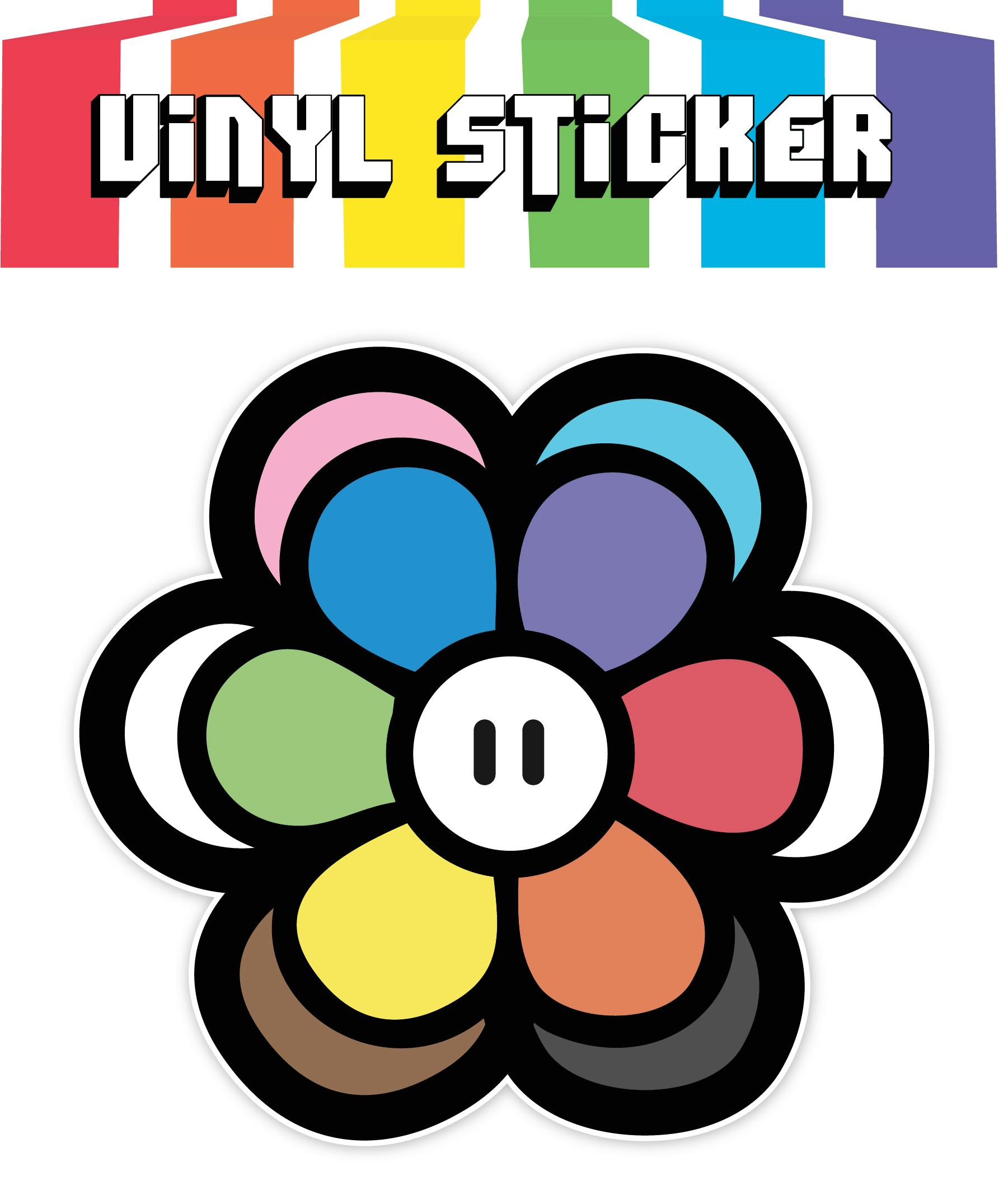 ✦  Progress Pride Flower Power Vinyl Sticker
