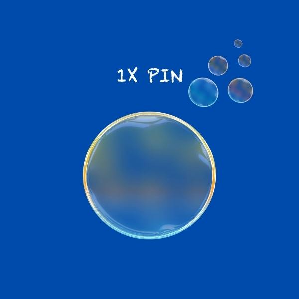 1x mini pin with matching sticker