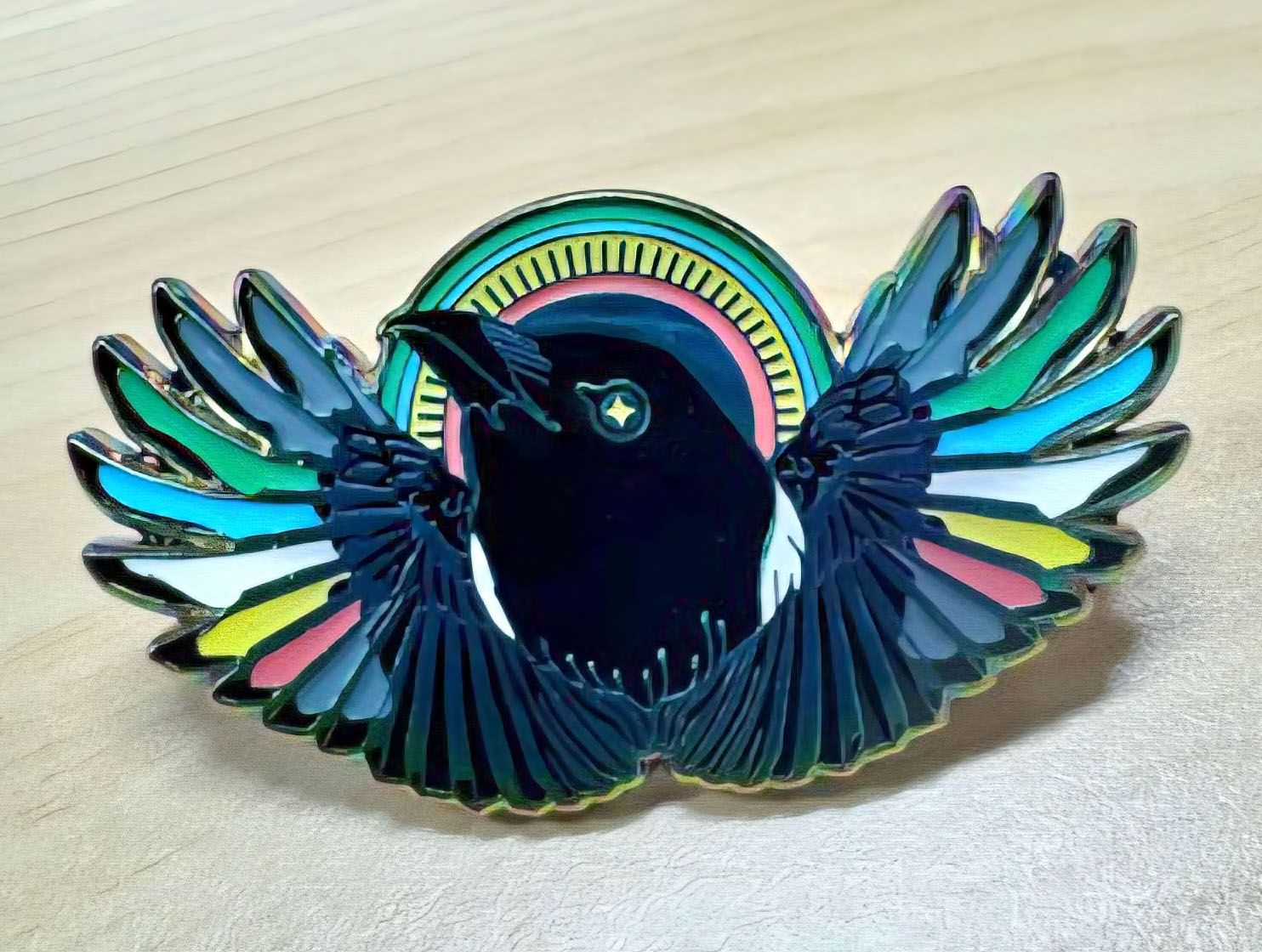 Magpie Disability Pride Pin