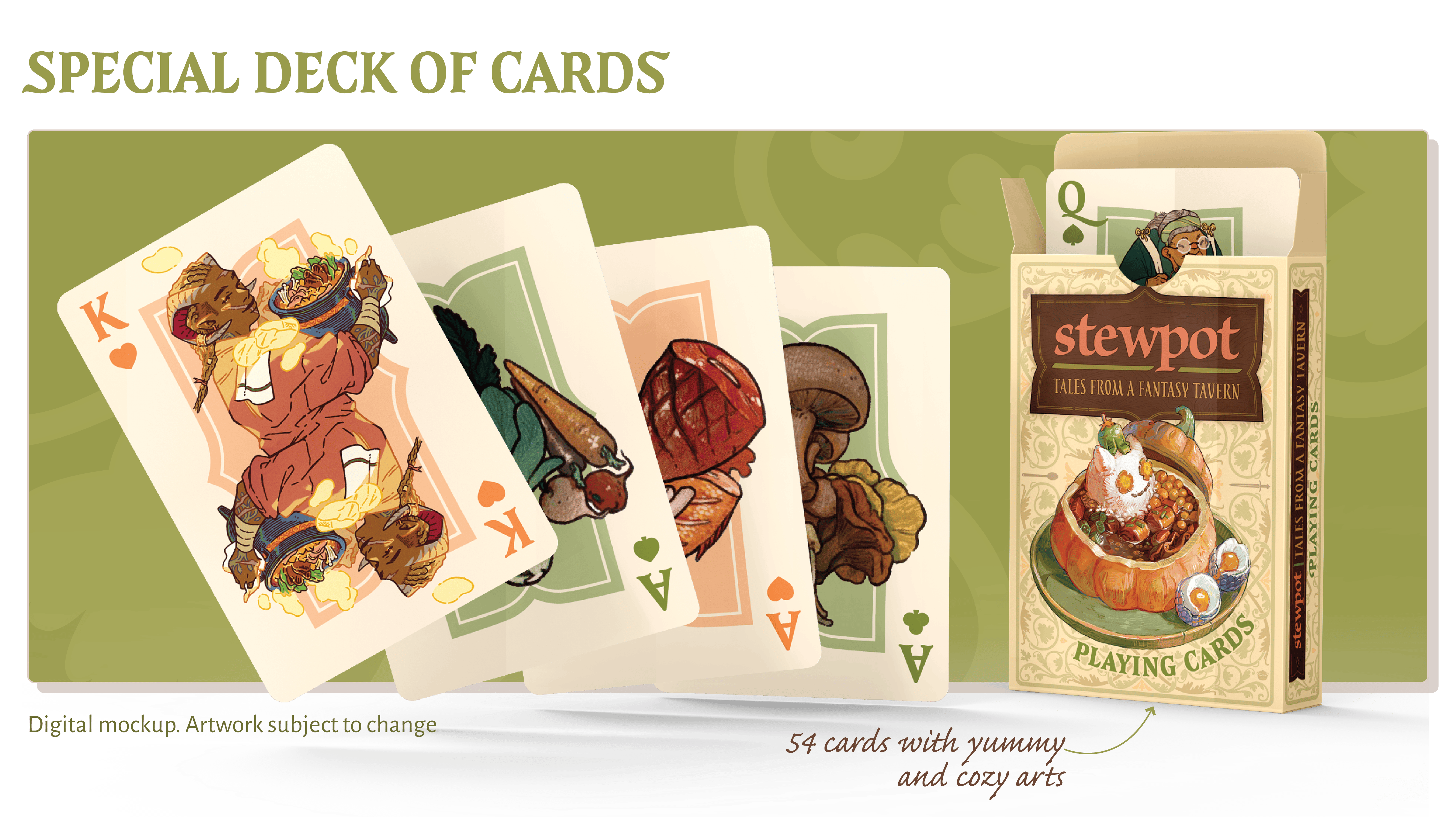custom deck of cards featuring Stewpot art