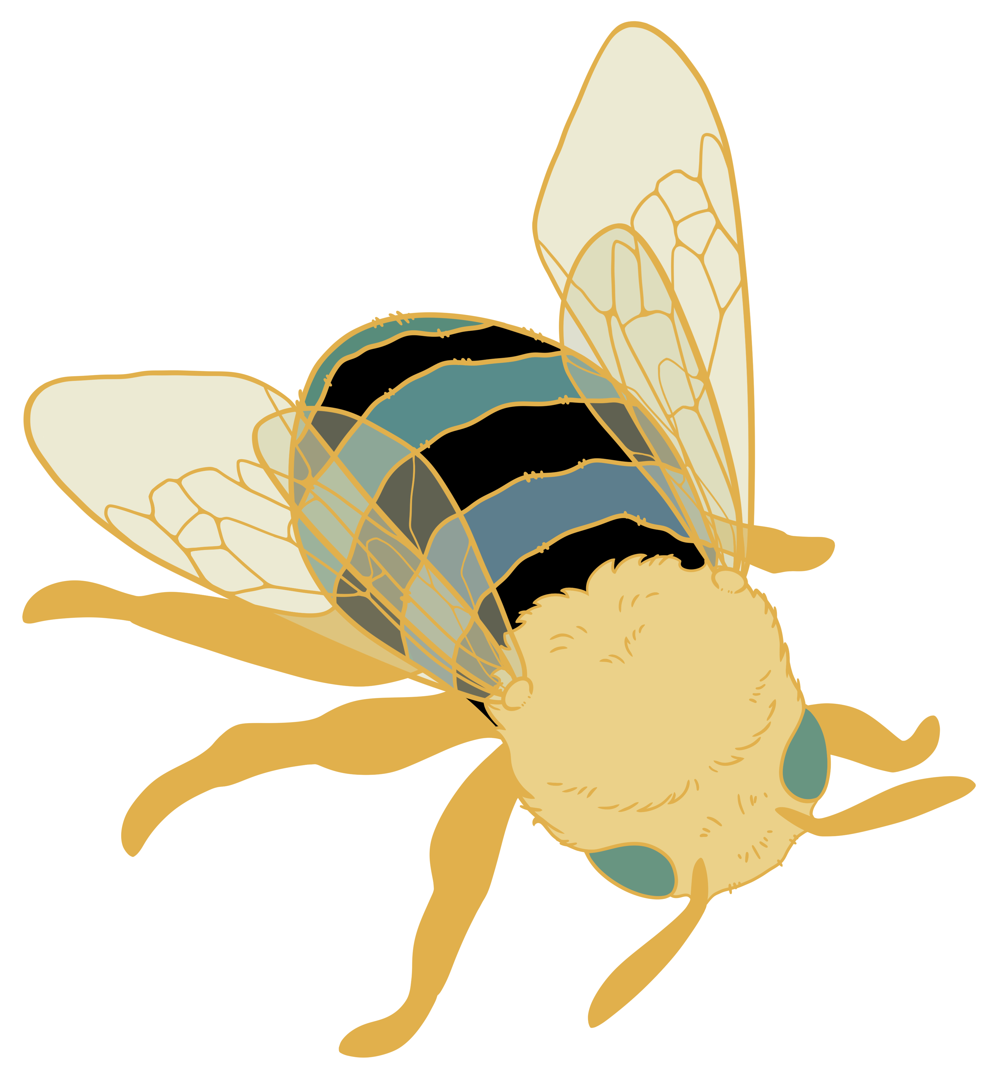 Blue Banded Bee Mini Pin	