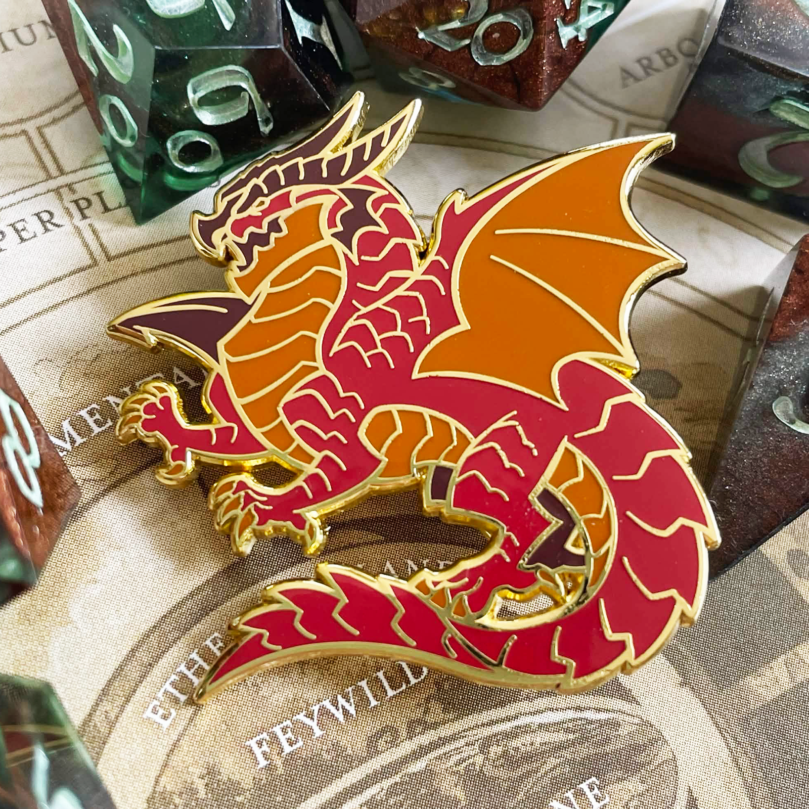 Red Dragon Enamel Pin