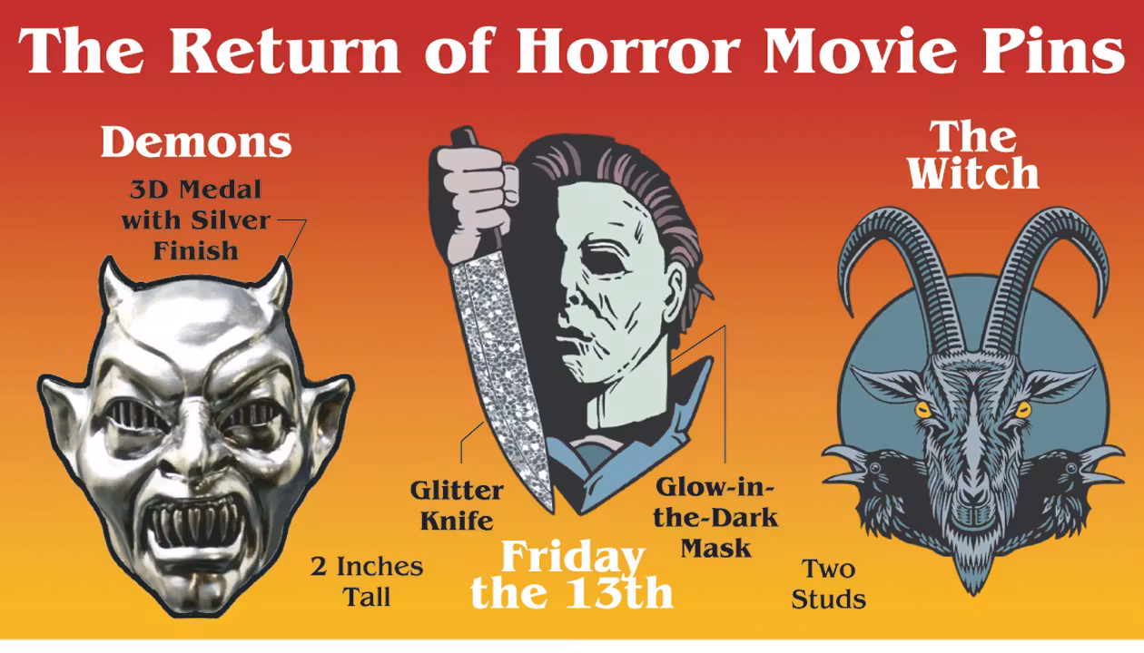 The Return of Horror Movie Pins