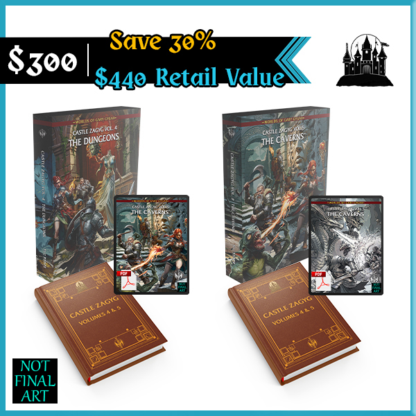 (Save 30%) Castle Zagyg Volumes 4 & 5 Boxed Sets (Print + PDF + Leather-Bound)